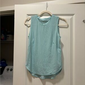 Pretty flattering light blue workout top from lululemon
